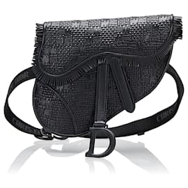Dior-Dior Black Ultra Matte Woven Saddle-Schwarz