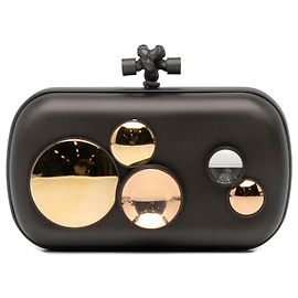 Bottega Veneta Clutch con nudo de lente de espejo gris Gris Gris antracita