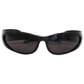 Balenciaga Reverse Xpander Rectangle Sunglasses in Black Nylon Black