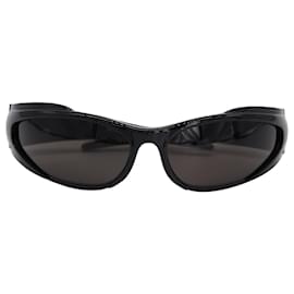 Balenciaga-Óculos de sol retangular Xpander reverso Balenciaga em nylon preto-Preto