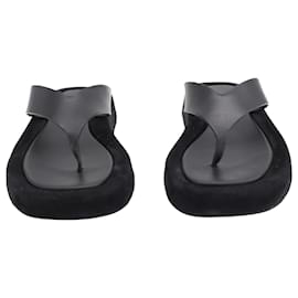 The row-The Row Ginza Thongs in Black Calf Suede-Black