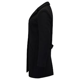 Balenciaga-Trench-coat Balenciaga à simple boutonnage en laine vierge noire-Noir