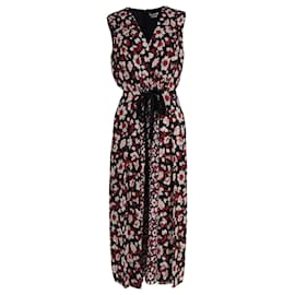 Jason Wu-Jason Wu Tie-Detailed Pleated Midi Dress in Floral-Print Polyester-Other