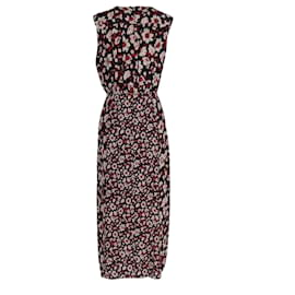 Jason Wu-Jason Wu Tie-Detailed Pleated Midi Dress in Floral-Print Polyester-Other