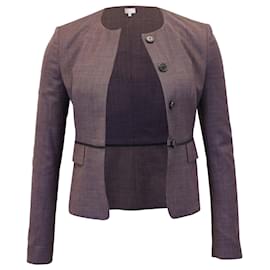 Hugo Boss-Boss Hugo Boss Jokile Microcheck Suit Jacket in Purple Polyester-Purple