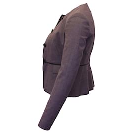 Hugo Boss-Boss Hugo Boss Jokile Microcheck Suit Jacket in Purple Polyester-Purple