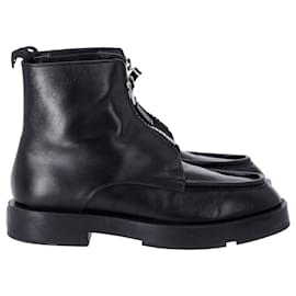 Givenchy-Givenchy Squared Zip Ankle Boots aus schwarzem Leder-Schwarz