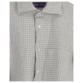 Ralph Lauren-Camisa a cuadros con botones en algodón multicolor de Ralph Lauren Purple Label-Multicolor