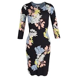 Erdem-Erdem Floral Jersey Midi Dress in Black Cotton-Black