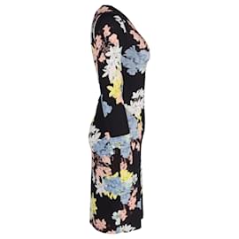 Erdem-Erdem Floral Jersey Midi Dress in Black Cotton-Black