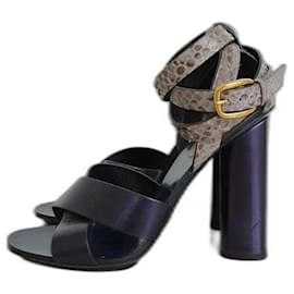 Gucci Leather Python Sandals Purple Purple