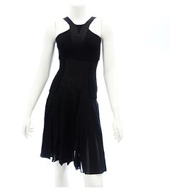 Chanel Kleid schwarz aus Baumwolle und Rayon Größe 38 Schwarz