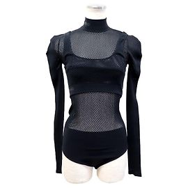 Fendi Mesh-Bodysuit-Tanktop Schwarz