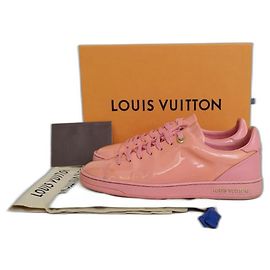 Baskets Louis Vuitton Orange en Cuir Verni Orange