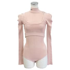 Fendi-Fendi mesh body suit tank top-Pink