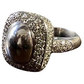 Autre Marque Anel de ouro branco e diamantes 18 quilates Branco
