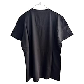Moncler-camiseta de jérsei de algodão preta-Preto