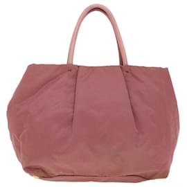Prada-Bolsa de mão PRADA em nylon rosa Auth 40963-Rosa