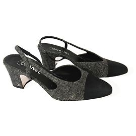 Chanel slingback Black Grey