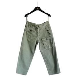 Chanel-CHANEL Pantalones rectos cortos jeans verdes nueva condición T36fr-Verde