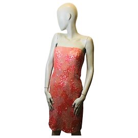 Autre Marque Robe bustier sequins et soie Gilar Corail