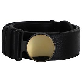 Bottega Veneta Round Buckle Belt in Black Leather Black