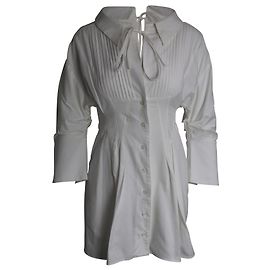 Jacquemus Hemdkleid aus weißer Baumwolle Weiß