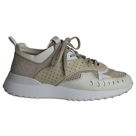 Tod's Perforated Sneakers in Nude Leather Flesh