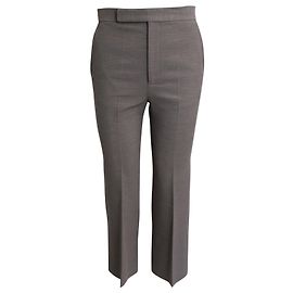 Céline Calça Celine Cropped em Lã Cinza Cinza
