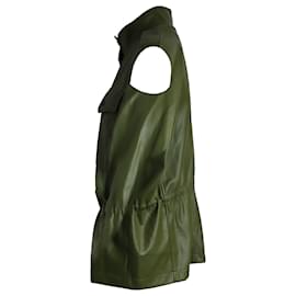 Autre Marque-Frankie Shop Ines Cargo Waistcoat in Green Faux Leather -Green