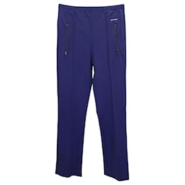Balenciaga-Balenciaga Pantalon de survêtement à logo en viscose bleu marine-Bleu,Bleu Marine