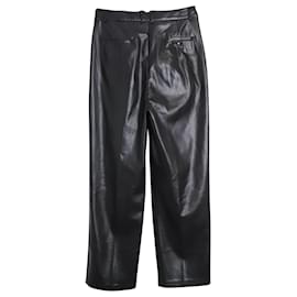 Autre Marque-The Frankie Shop Pleated Trousers in Black Faux Leather-Black