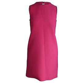 Victoria Beckham Vestido sem Mangas em Lã Rosa Rosa