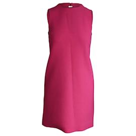 Victoria Beckham-Victoria Beckham Sleeveless Shift Dress in Pink Wool-Pink