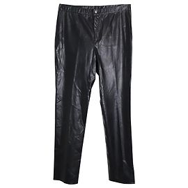 Isabel Marant Etoile Isabel Marant Pantalone Etoile Slim Fit in Ecopelle Nera Nero