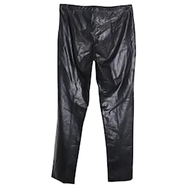 Isabel Marant Etoile-Pantalones Isabel Marant Etoile Slim Fit de piel sintética negra-Negro
