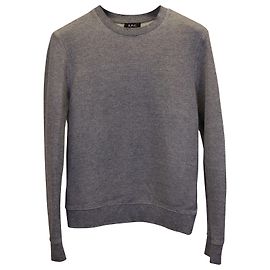 Apc a.P.C. Crewneck Sweatshirt in Grey Cotton Grey