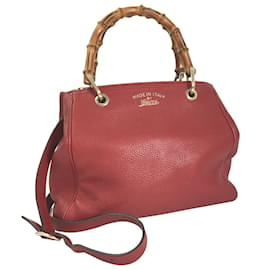Gucci-Einkaufstasche aus Bambus 336032-Rot