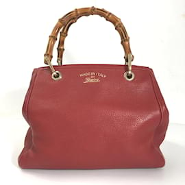 Gucci-Einkaufstasche aus Bambus 336032-Rot