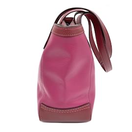 Coach-Carriage Logo Leather Tote-Pink