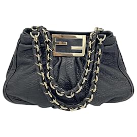 Fendi-Mia Leather Handbag-Black