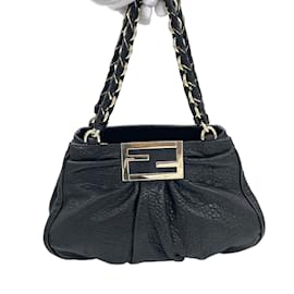 Fendi-Mia Leather Handbag-Black