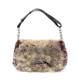 Dior-Fur Malice Shoulder Bag-Brown