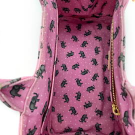 Prada-Elephant Print Canapa Handbag-Pink