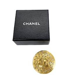 Chanel-Runde CC-Brosche-Golden