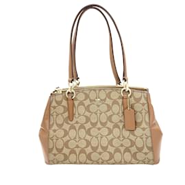 Coach-Christie Signature Canvas Shoulder Bag-Brown