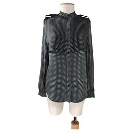 Camicia Joseph a pois in seta nera Nero