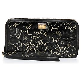 Dolce & Gabbana Portafoglio con zip in vernice nera Dolce&Gabbana Nero
