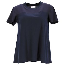 Red Valentino T-shirt col rond manches courtes en polyester bleu marine Noir