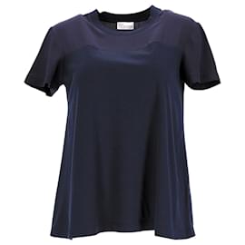 Red Valentino-Red Valentino T-shirt col rond manches courtes en polyester bleu marine-Noir